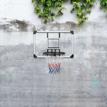 vidaXL Basketbalbord 90x60x2,5 cm polycarbonaat transparant