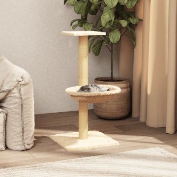 vidaXL Kattenmeubel met sisal krabpaal 74 cm crèmekleurig