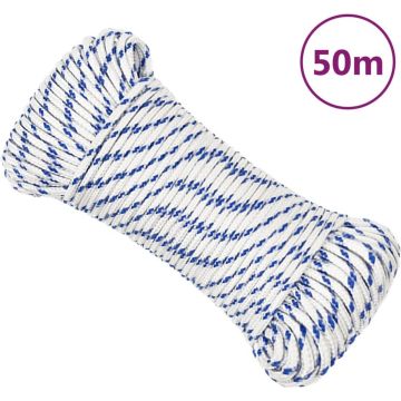 vidaXL Boot touw 5 mm 50 m polypropyleen wit