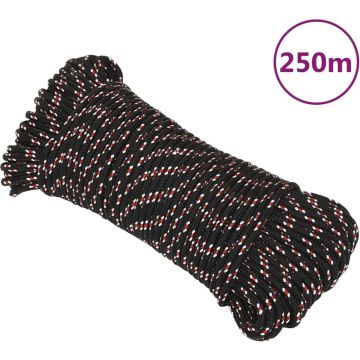 vidaXL Boot touw 3 mm 250 m polypropyleen zwart