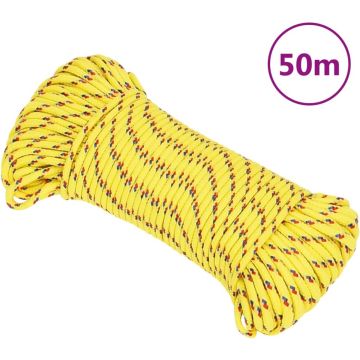 vidaXL Boot touw 3 mm 50 m polypropyleen geel