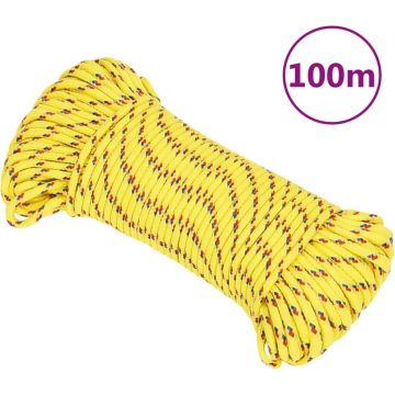 vidaXL Boot touw 3 mm 100 m polypropyleen geel