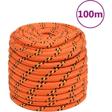 vidaXL Boottouw 16 mm 100 m polypropyleen oranje