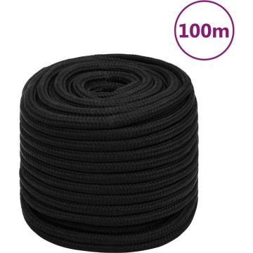 vidaXL Werktouw 18 mm 100 m polyester zwart