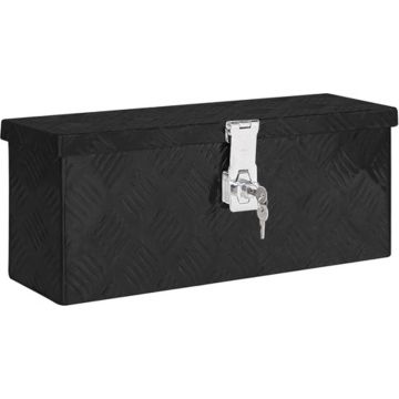 vidaXL Opbergbox 50x15x20,5 cm aluminium zwart