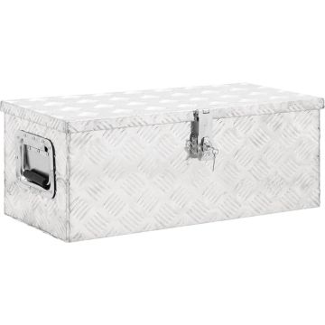 vidaXL Opbergbox 70x31x27 cm aluminium zilverkleurig