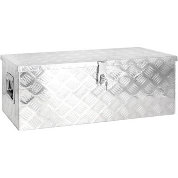 vidaXL Opbergbox 80x39x30 cm aluminium zilverkleurig