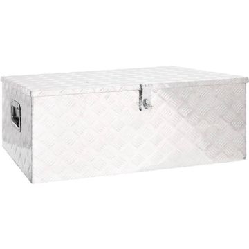 vidaXL Opbergbox 100x55x37 cm aluminium zilverkleurig