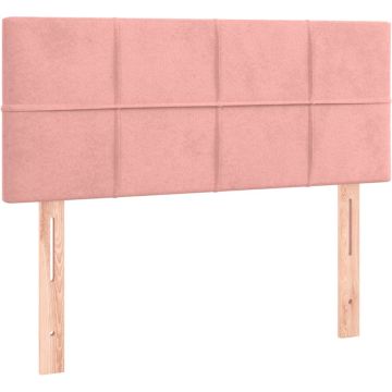 vidaXL Hoofdbord 90x5x78/88 cm fluweel roze