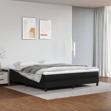 vidaXL Pocketveringmatras 160x200x20 cm kunstleer zwart