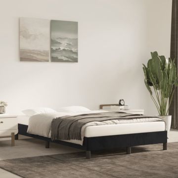 vidaXL Bedframe fluweel zwart 120x200 cm