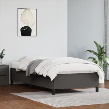 vidaXL Bedframe kunstleer grijs 90x200 cm