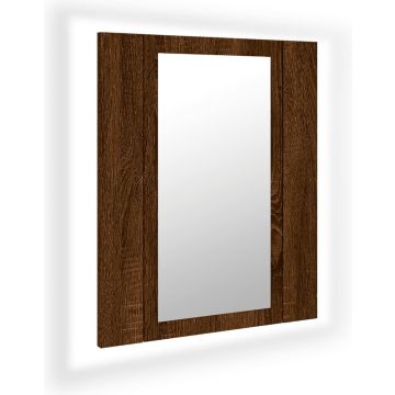 vidaXL-Badkamerspiegelkast-LED-40x12x45-cm-bewerkt-hout-bruineiken