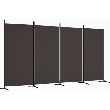 vidaXL Kamerscherm met 4 panelen 346x180 cm stof bruin