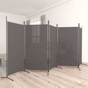 vidaXL Kamerscherm met 5 panelen 433x180 cm stof antracietkleurig