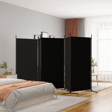 vidaXL Kamerscherm met 5 panelen 433x180 cm stof zwart