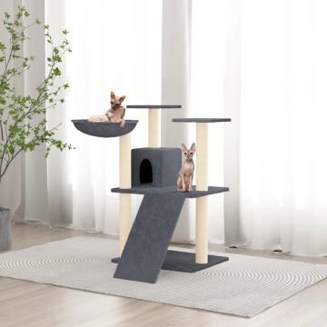 vidaXL Kattenmeubel met sisal krabpalen 83 cm donkergrijs