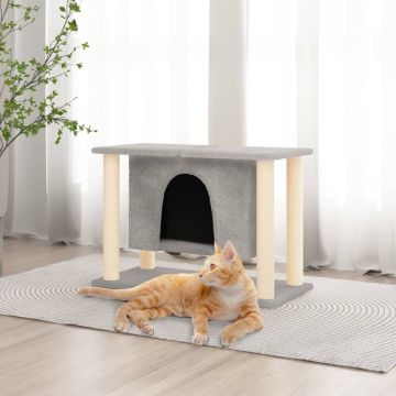 vidaXL Kattenmeubel met sisal krabpalen 50 cm lichtgrijs