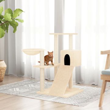 vidaXL Kattenmeubel met sisal krabpalen 82 cm crèmekleurig