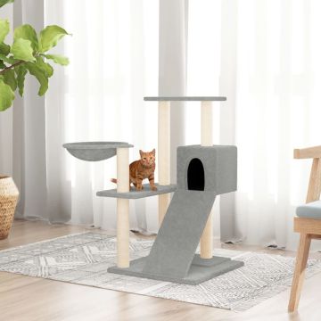 vidaXL Kattenmeubel met sisal krabpalen 82 cm lichtgrijs