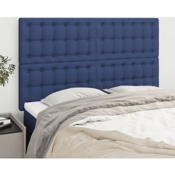 vidaXL Hoofdborden 4 st 72x5x78/88 cm stof blauw