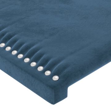 vidaXL Bedframe met hoofdeinde fluweel donkerblauw 140x190 cm