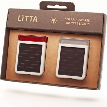 LITTA 2 Fietsverlichting op zonne-energie - Wit (set)