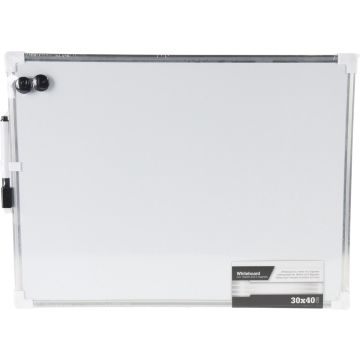 H&amp;S Collection whiteboard/memobord magnetisch incl. marker/magneten - 30 x 40 cm