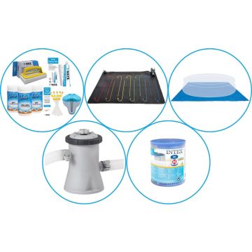 Zwembad Accessoirepakket 4-delig - WAYS Onderhoudspakket &amp; Zwembad verwarming &amp; Filterpomp (28602GS) + Filter &amp; Grondzeil