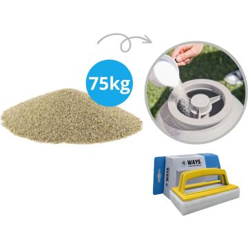 Comfortpool - Voordeelverpakking - Filterzand Zandfilterpomp - Inhoud 75 kg (3 x 25 kilogram) &amp; WAYS scrubborstel