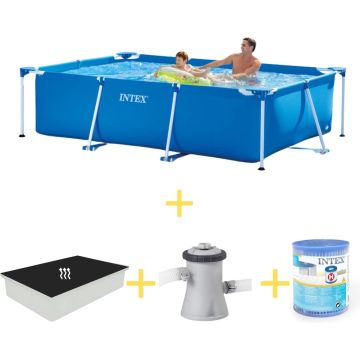 Intex Zwembad - Frame Pool - 260 x 160 x 65 cm - Inclusief Solarzeil, Filterpomp &amp; Filter