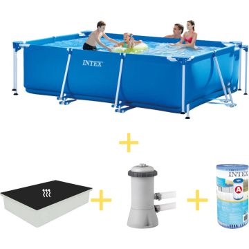 Intex Zwembad - Frame Pool - 300 x 200 x 75 cm - Inclusief Solarzeil, Filterpomp &amp; Filter