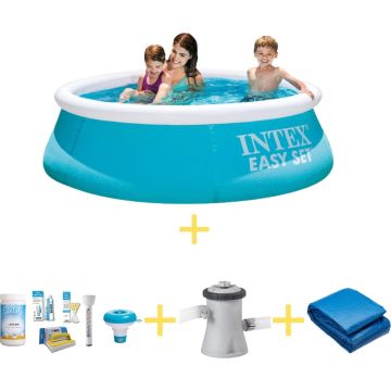 Intex Zwembad - Easy Set - 183 cm - Inclusief WAYS Onderhoudspakket, Filterpomp en Grondzeil