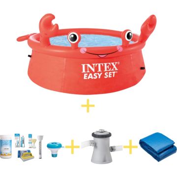 Intex Zwembad - Easy Set - 183 cm - Krab editie - Inclusief WAYS Onderhoudspakket, Filterpomp &amp; Grondzeil