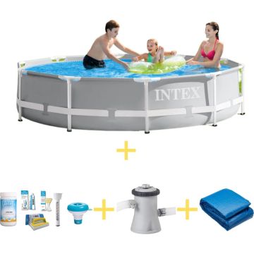 Intex Zwembad - Prism Frame - 305 x 76 cm - Inclusief WAYS Onderhoudspakket, Filterpomp &amp; Grondzeil