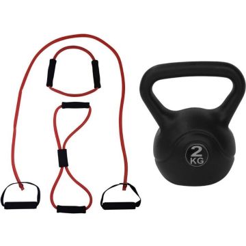Tunturi - Fitness Set - Tubing Set Rood - Kettlebell 2 kg