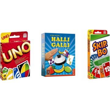 Spellenbundel - 3 Stuks - Uno &amp; Halli Galli &amp; Skip-Bo