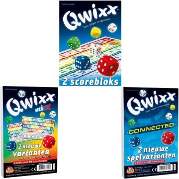 Spellenbundel - 3 stuks - Dobbelspel - Qwixx scoreblocks &amp; Qwixx Mixx &amp; Qwixx Connected