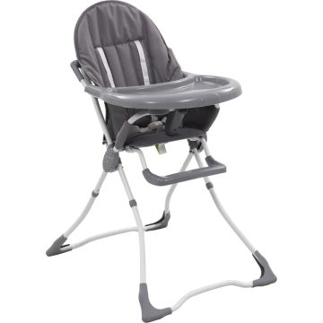 Decoways - Kinderstoel hoog grijs en wit