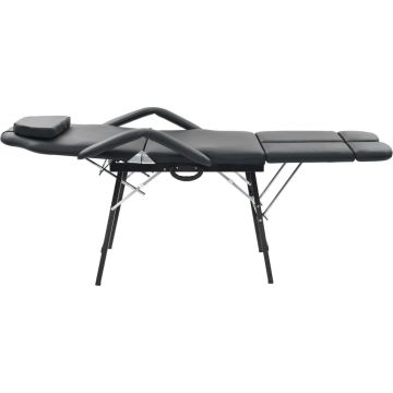 Decoways - Gezichtsbehandelstoel draagbaar 185x78x76 cm kunstleer zwart
