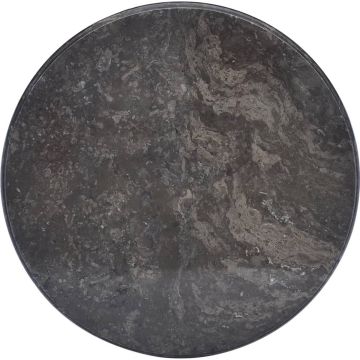 Decoways - Tafelblad ø50x2,5 cm marmer zwart