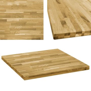 Decoways - Tafelblad vierkant 44 mm 70x70 cm massief eikenhout
