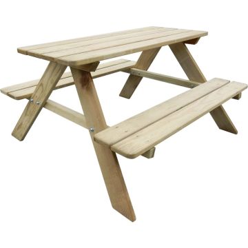 Decoways - Picknicktafel voor kinderen 89x89,6x50,8 cm grenenhout