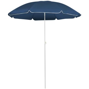 Decoways - Parasol met stalen paal 180 cm blauw