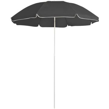 Decoways - Parasol met stalen paal 180 cm antracietkleurig