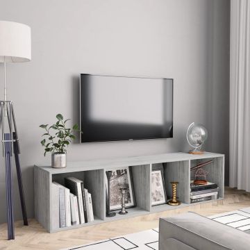 Decoways - Boekenkast/tv-meubel 143x30x36 cm betongrijs