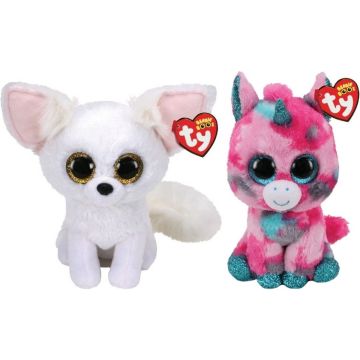 Ty - Knuffel - Beanie Boo's - Gumball Unicorn &amp; Phoenix Fox