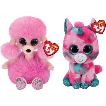 Ty - Knuffel - Beanie Boo's - Gumball Unicorn &amp; Camilla Poodle