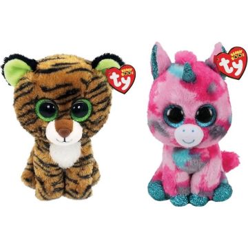 Ty - Knuffel - Beanie Boo's - Gumball Unicorn &amp; Tiggy Tiggy Tiger