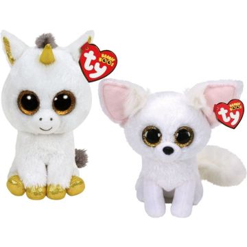 Ty - Knuffel - Beanie Boo's - Pegasus Unicorn &amp; Phoenix Fox